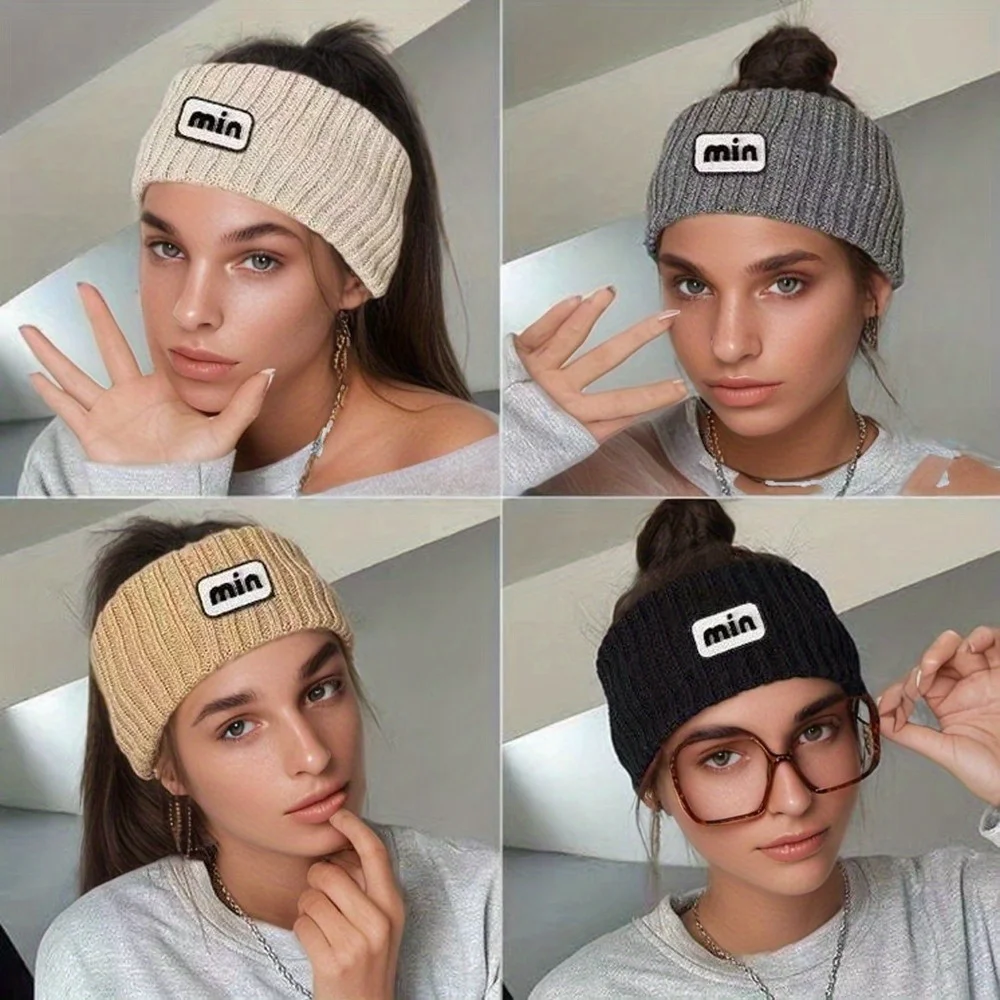 

1 шт. женская вязаная утолщенная зимняя повязка на голову — стильный и простой милый стиль, подходит для зимней повседневной носки, мягкая и свободная