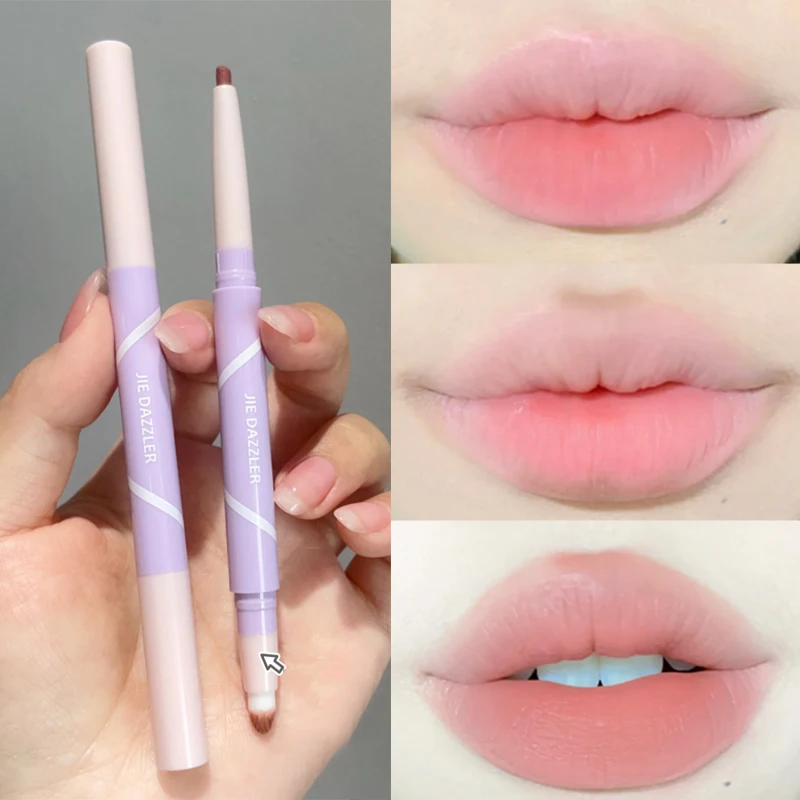 Waterdichte Overzicht Lip Vorm Lipliner Potlood Blijvende Matte Gladde Non-stick Cup Lippenstift Pen voor Vrouwen Koreaanse Make-up Cosmetica