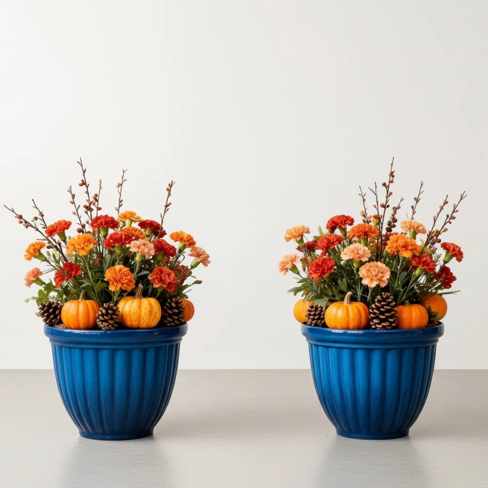 

Набор из 15 больших уличных горшков из 2 штук, устойчивые к атмосферным воздействиям пластиковые цветочные горшки для декора сада и патио