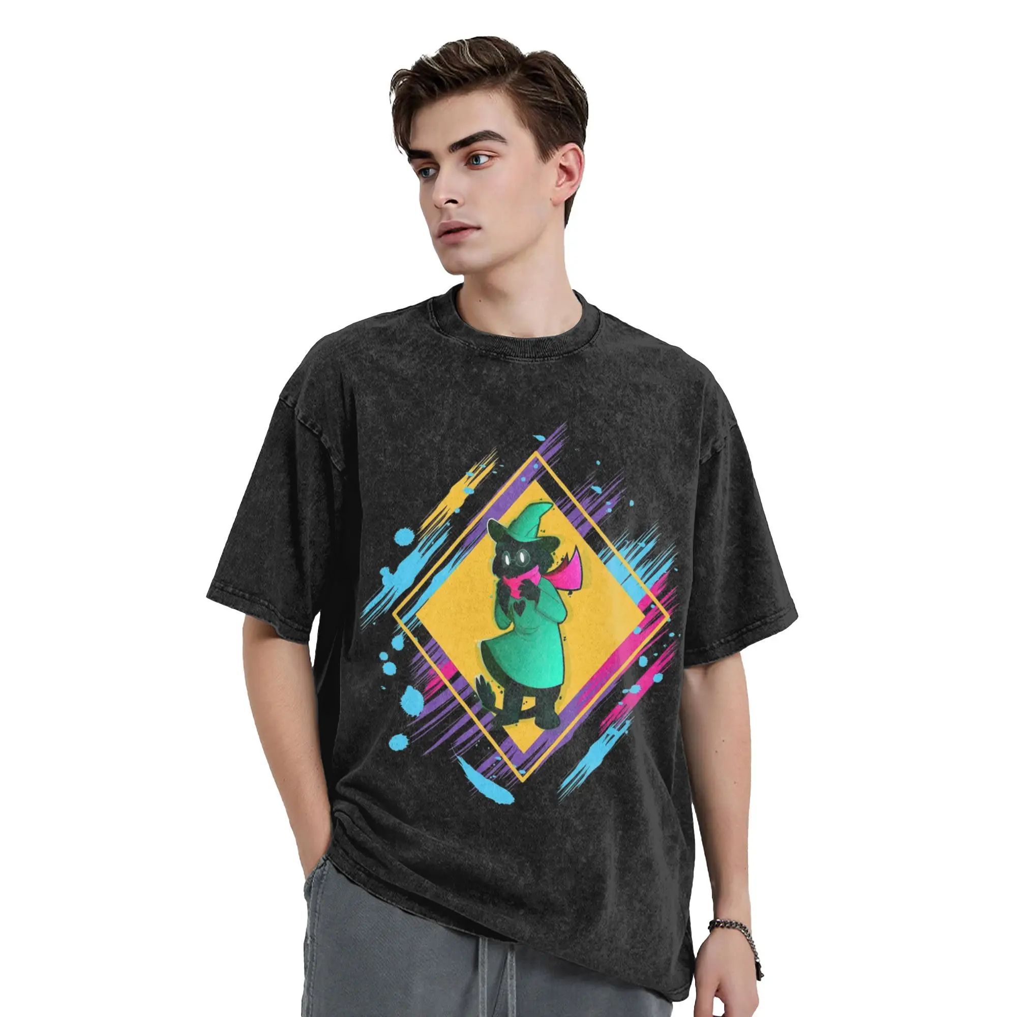 

Ralsei Deltarune Sprite Art T Shirts Hip Hop Washed 100% Cotton Harajuku T-Shirts Vintage for Men Women Streetwear Printed Tees