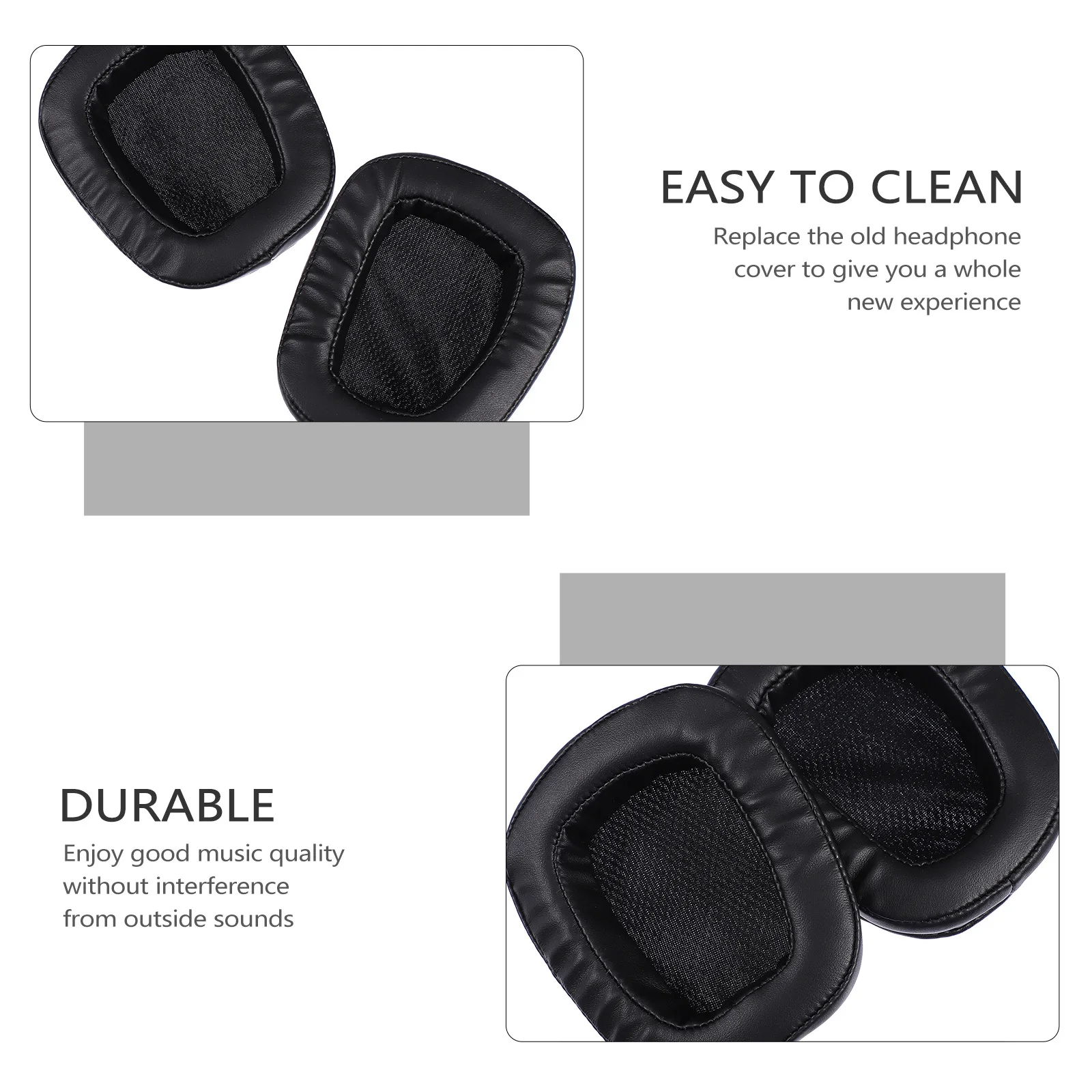 

2Pcs Black Headphone Ear Cushions Long-Lasting Soft Replacement Pads Compatible with G633 G933 Noise-Isolating Comfort