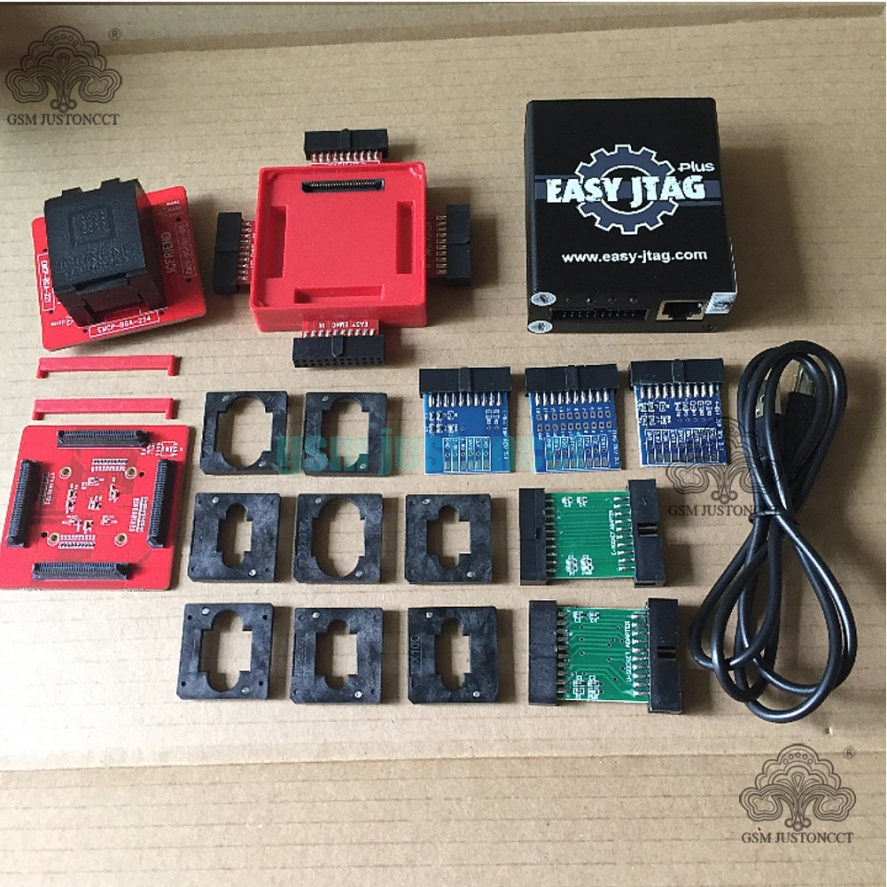 Z3X Easy Jtag Plus Box, ICFRIEND E-MATE EMMC BGA, 13 in 1 Socket and ISP Adapter, Original New Version