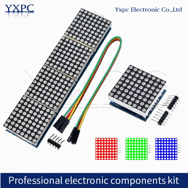 MAX7219 Dot Matrix Module 32x8 4 in 1 LED Display Modules Drive with 5Pin Wires for Arduino Raspberry Pi