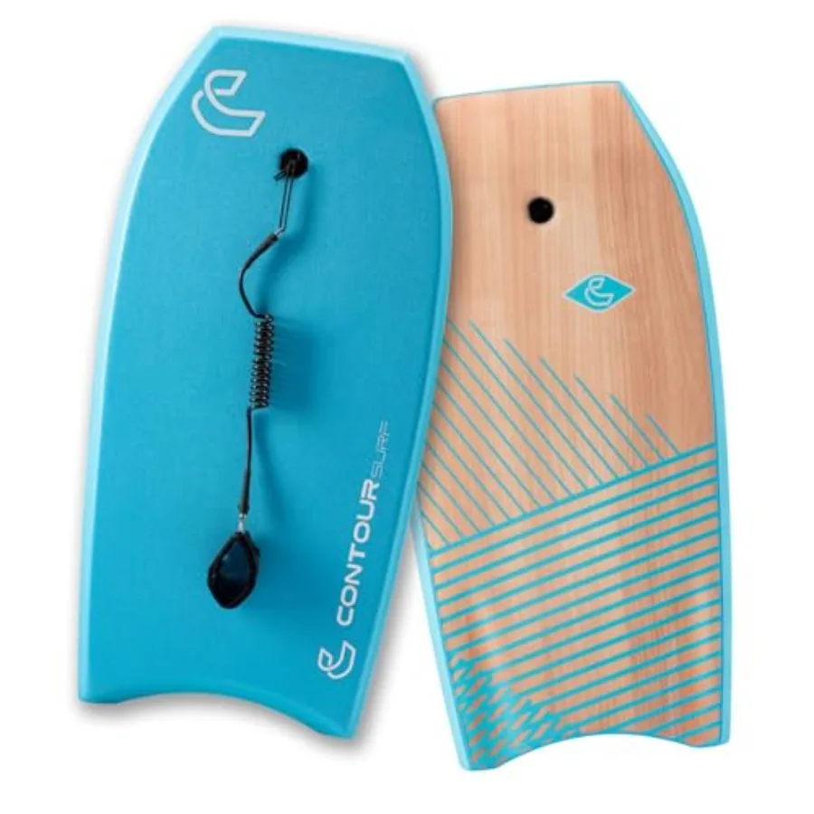 

Body Boards for Beach 39 inch Lightweight Durable Body Board with EPS Core Dual Channel Double Swivel Coiled Wrist Leash Ideal