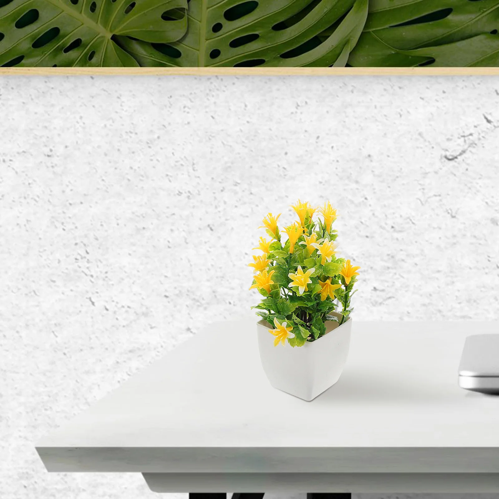 

6Pcs Tabletop Artificial Plants Compact Lightweight Fake Flower Pots for Office Decor No Maintenance Needed