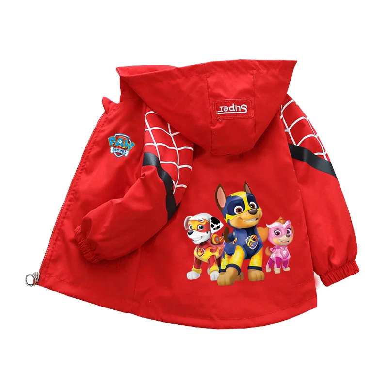 PAW Patrol Children Girls Hooded Jacket Coat 2024 Autumn Baby Boy Cartoon Zipper Long Sleeve Casual Clothing Kids Outerwear