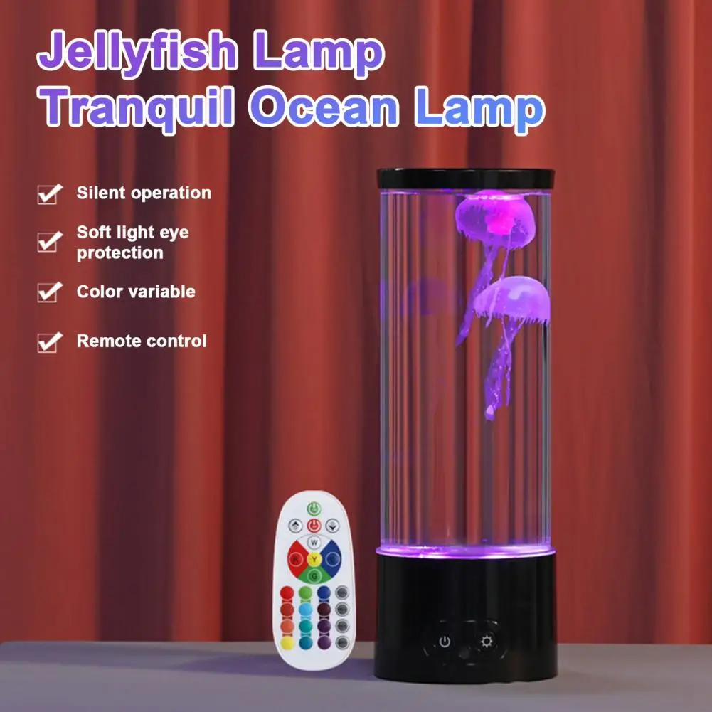 Creative Jellyfish Light Led Aquarium Night Light 17 color Lighting Remote Control Fantasy Bedside Lamps Christmas Gift