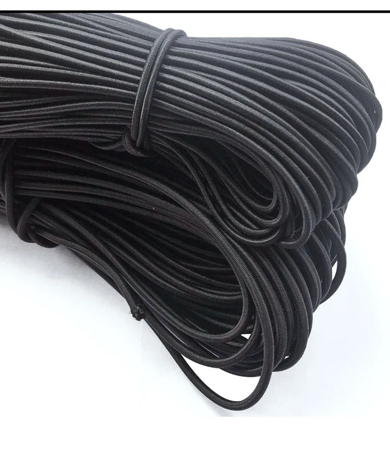 3/4/5/6/8MM Langlebige Gummibänder Seil Gummiband Nähzubehör Weiß Schwarz Starke elastische DIY Handwerk Kleidungsstück Seil