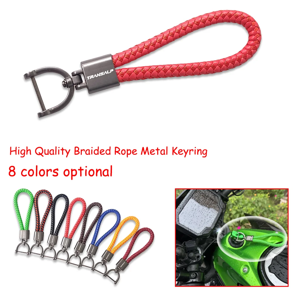 Custom Motorcycle Braided Rope Keyring Metal Keychain For Honda Transalp Xl600v Xl650v Xl750 Xl700 Xl 600 650 700 V Accessories