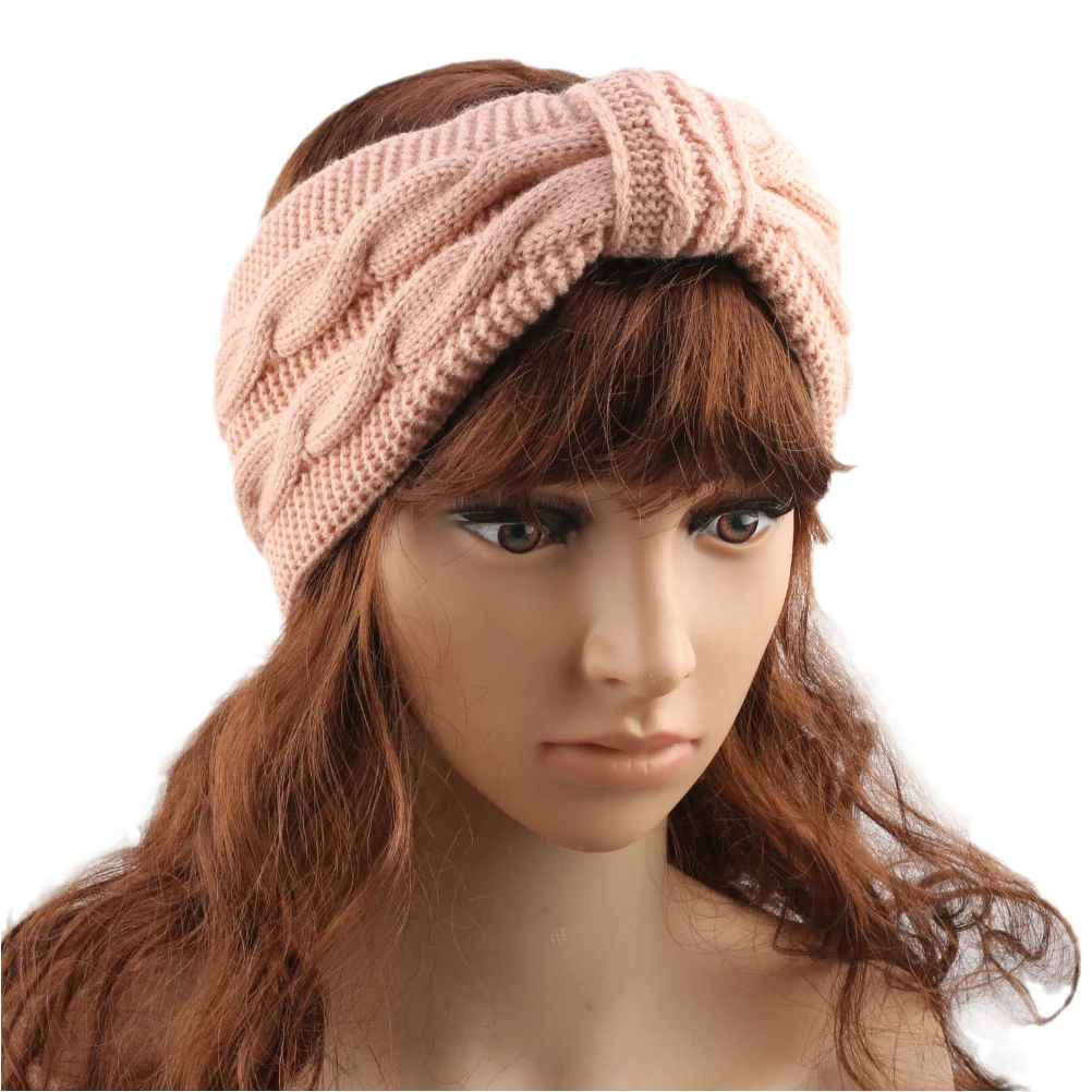 

2Pcs Winter Warm Headbands Ear Warmer Hair Accessories Girls Elastic Headwrap Chic Bow Design Cold Weather Winter Headband