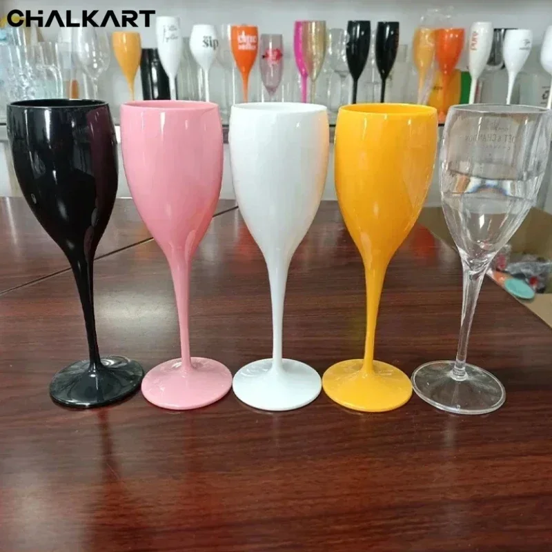 New Oem Wine Glasses Champagne Flutes Glass Plastic Dishwasher-safe White Acrylic Glass Transparent Beer Cocktail Whisky Cup