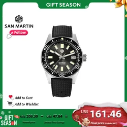 San Martin 62mas Diving Watch 39mm Japan NH35 Automatic Mechanical Watches for Men Sapphire Waterproof 20Bar Luminous SN0007B