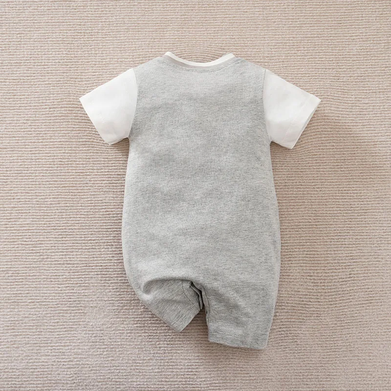 Ropa de béisbol para bebé recién nacido de 0, 3, 6, 9, 12 meses, ropa de algodón de manga corta para niño pequeño, Mono para niño, pijama para bebé