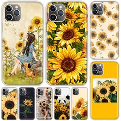 Beauty Yellow Sunflower Print Cover For iPhone 16 15 14 13 12 11 Pro Max Apple Phone Case X XS 7 Plus 8 + Art Customized Print S