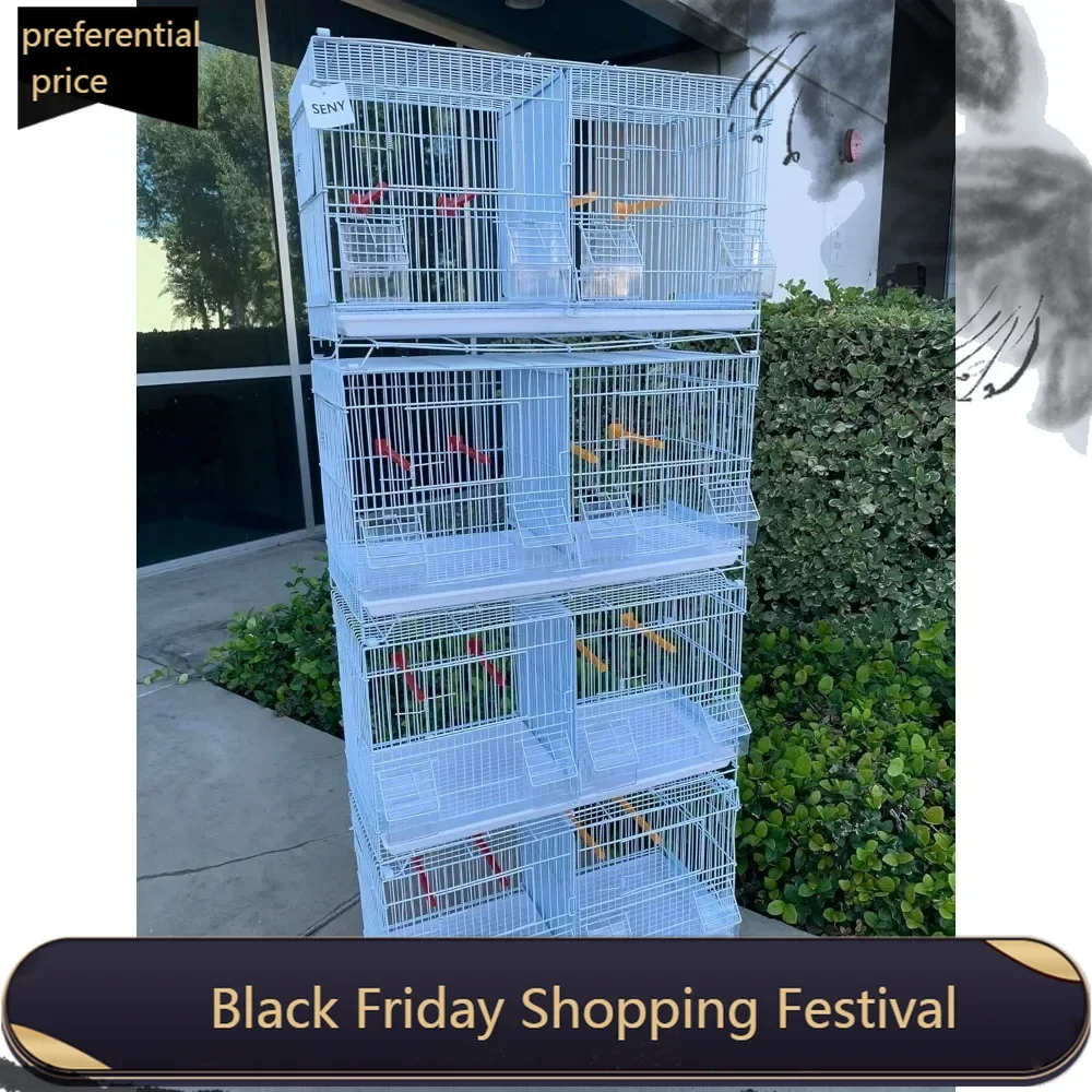 Set of 4 Stackable Breeding Bird Cage for Canary Finch Small Birds