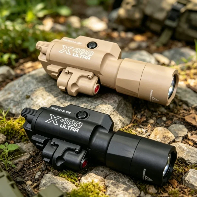

2026 NEW Tactical 2 in 1 X400U LED Flashlight Laser Pointer Fits 20mm Rail for Airsoft Toy Gun Outdoor Game Accessory