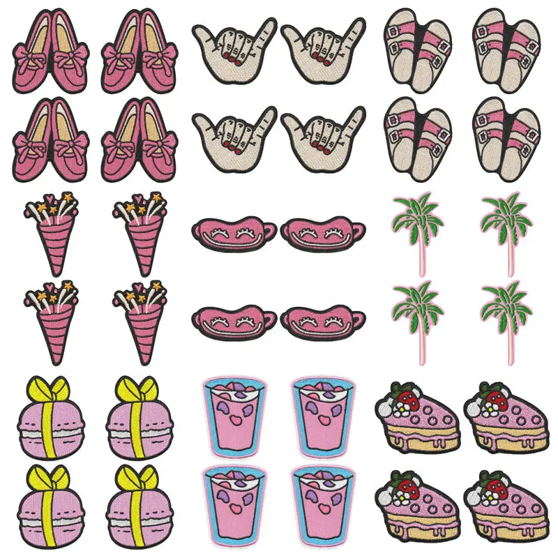10Pcs/Lot Vintage Y2K Iron On Patches Hand Gesture High Heels Embroidered Patches Sew On Appliques For Clothing Repair Badges