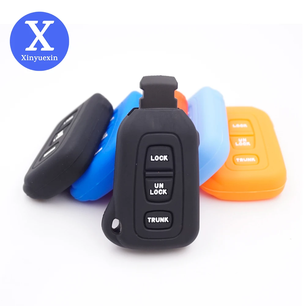 Xinyuexin Silicone Car Key Cover Shell Fob Case for Lexus LS430 2002-2006 Smart Prox Enter Car Remote Holder Protection 3 Button