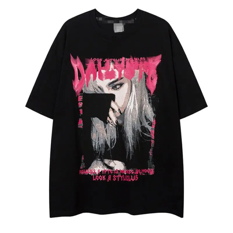 New Summer Anime Girls Viper Print High Quality Summer Mens Womens Fashion Loose Breathable Crew Neck Short Sleeve Top