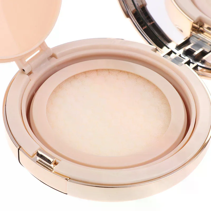 Estojo Vazio Portátil para Base em Pó com Espelho e Esponja, Caixa DIY para BB Cream, Recipiente Cosmético, Ferramentas de Maquiagem e Beleza