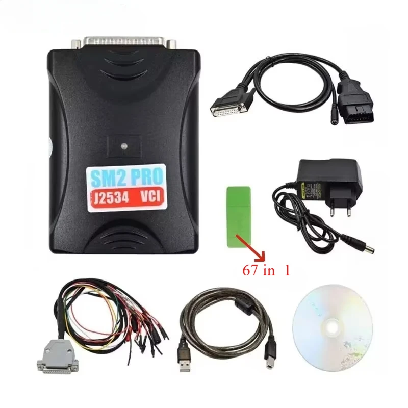 SM2 PRO J2534 VCI 67in1 Car Diagnostic Instrument Carry Multiple ECU Protocols V1.V1.2.1-14 USB Dongle