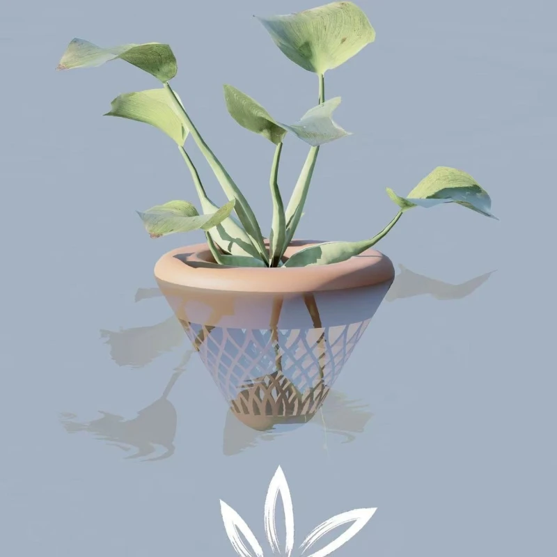 3D Printed Floating Flower Pot Home Indoor Outdoor Plant Cultivation Decorative Flower Container