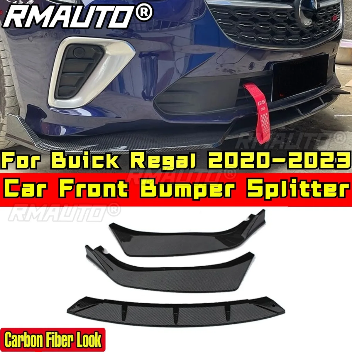 

Front Bumper Lip Compatible with Buick Regal 2020-2023 Body Kit Front Guard Diffuser Protector Spoiler Cover Car Accessories