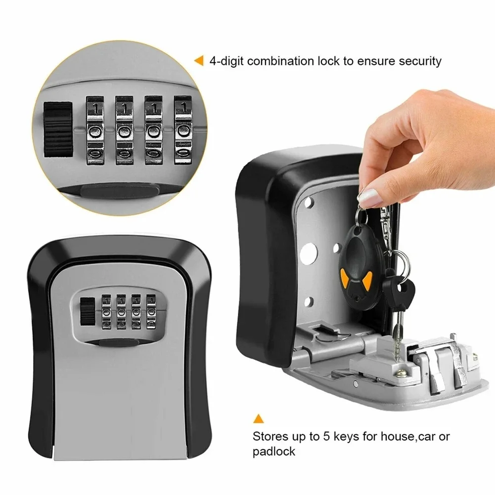 Wall Mounted Key Storage Secret Box Plastic Organizer 4 Digit Combination Password Security Code Lock  Home Key Safe Box Case