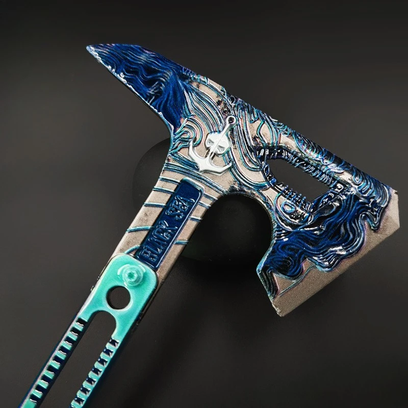 22 سنتيمتر دلتا قوة لعبة الطرفية البحر الأسود معركة الفأس جميع الحرف المعدنية سلاح نموذج في الهواء الطلق سيف ساموراي كاتانا تأثيري اللعب