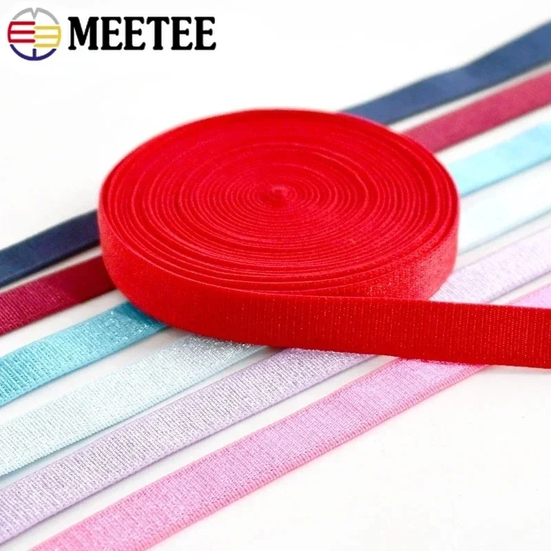 

20/50M Colorful Elastic Bands 10mm Spandex Soft Bra Shoulder Strap Elasticity Trim Underwear Belt DIY Garment Sewing Accessories