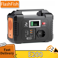 FlashFish E200 200W Portable Power Station 151Wh Lithium Battery 1x Pure Sine Wave AC220V Output for RV Camping Van