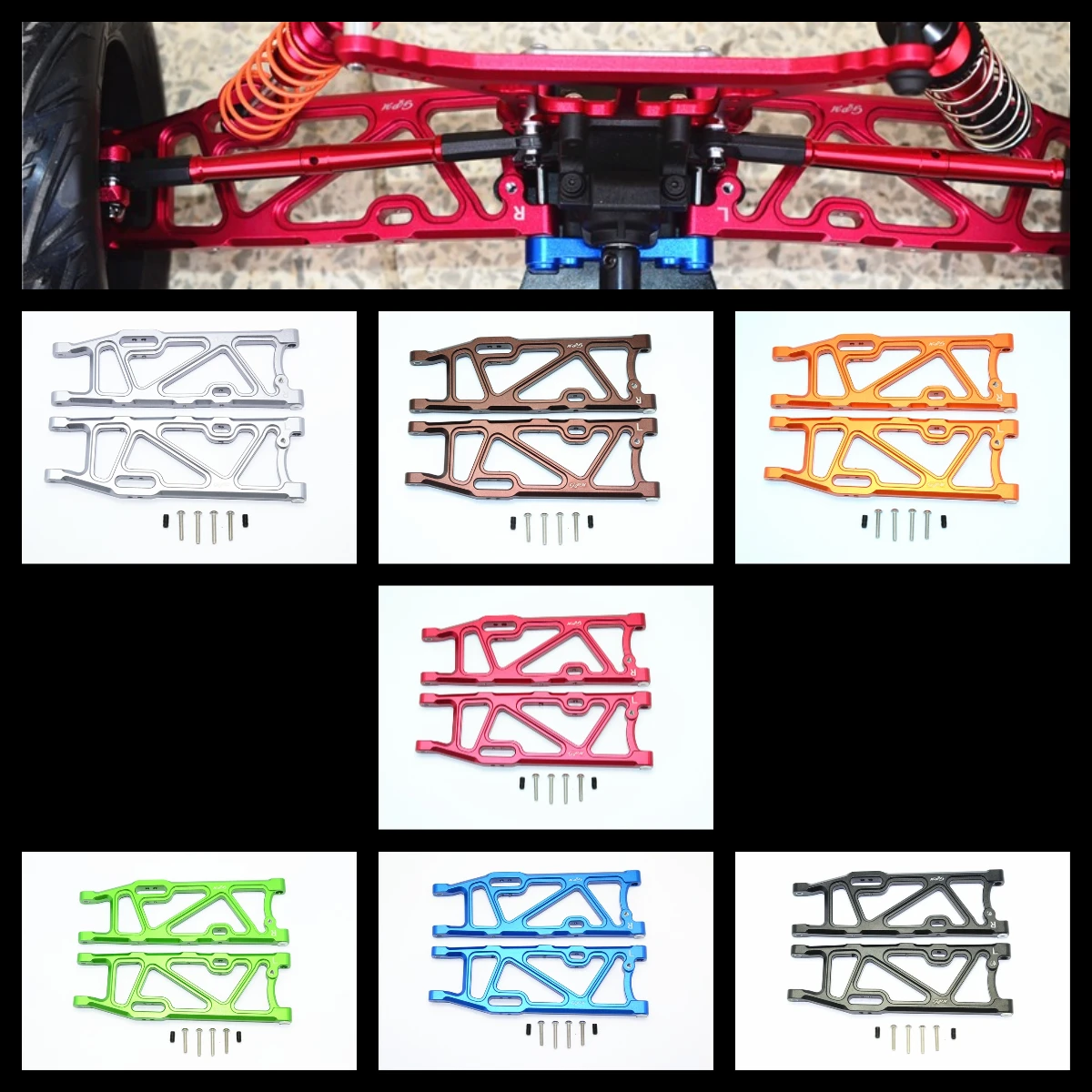 

GPM ARRMA 1/8 Kraton Outcast Notorious Big Rock 6S For Aluminum Rear Lower Arms