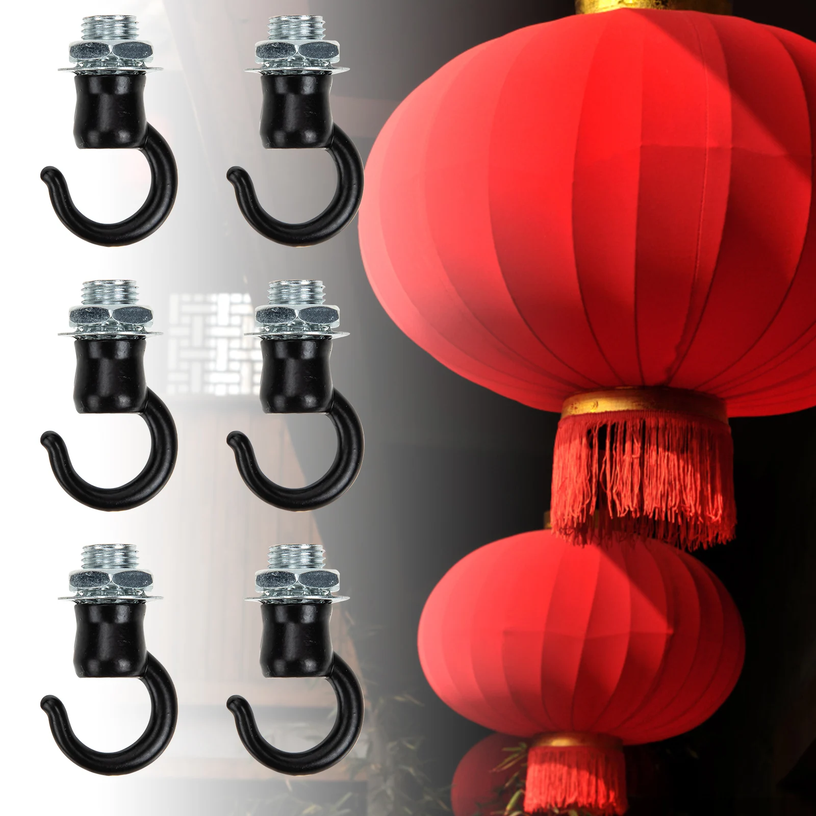 

6pcs Lantern Hook Ceiling Hooks for Hanging Plants Bird Feeders nament Ch eliers Decor Iron Living Room Kitchen Bathroom Small