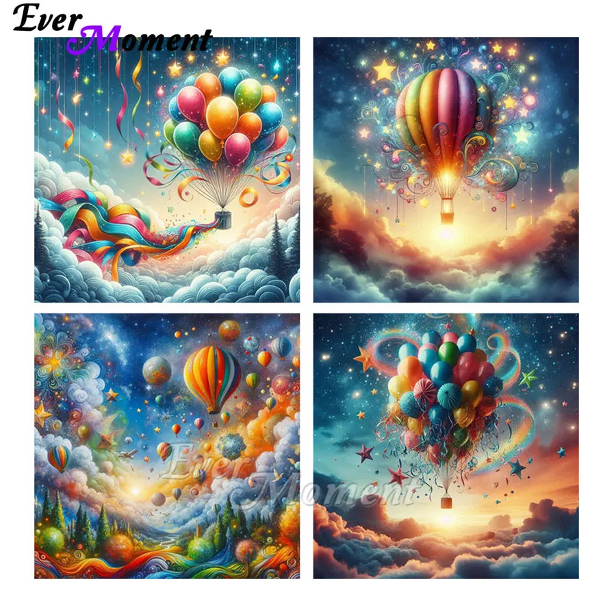 

Алмазная картина Ever Moment, плавающий воздушный шар, красочная алмазная мозаика, набор для рукоделия, пейзаж, домашний декор ASF2948