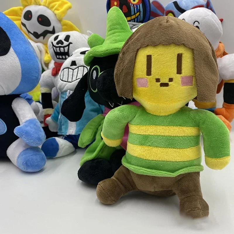 Peluche de Undertale, Muñeco de Peluche del Personaje Frisk, Figura de Peluche de Sans de Undertale, Almohada de Peluche para Niños, Regalos de Cumpleaños y Navidad