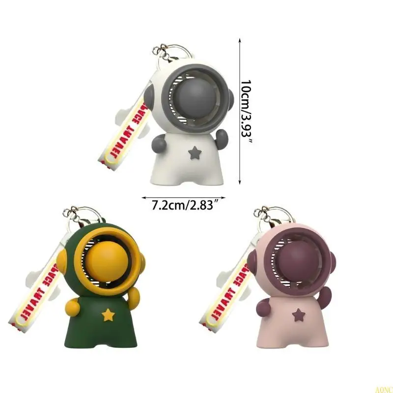 A0NC 휴대용 팬 우주 비행사 공간 키 체인 분리 가능한 랜디드 3 속도 핸드 헬드 팬 ventilador USB 작은 포켓 팬을위한 작은 포켓 팬