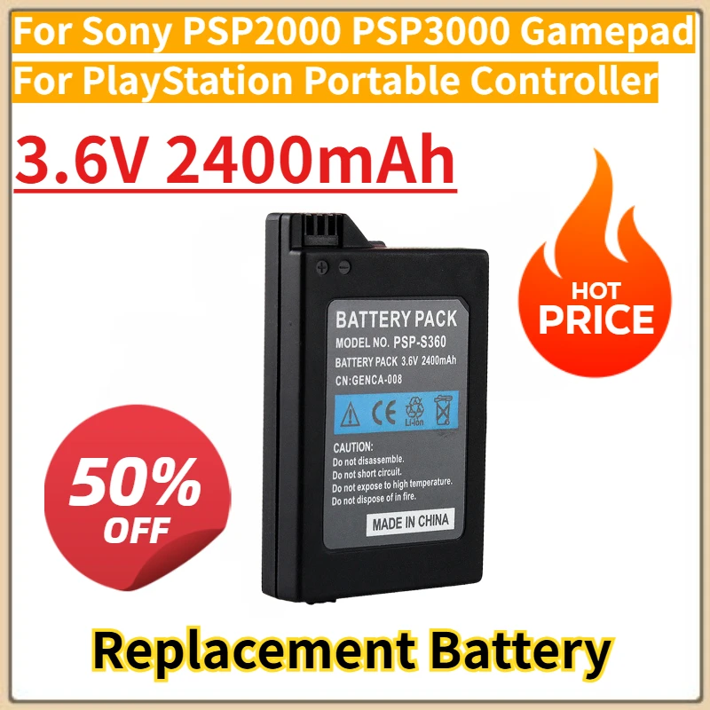 

New Replacement Rechargeable Battery 3.6V 2400mAh for Sony PSP2000 PSP3000 Gamepad and PlayStation Portable Controller