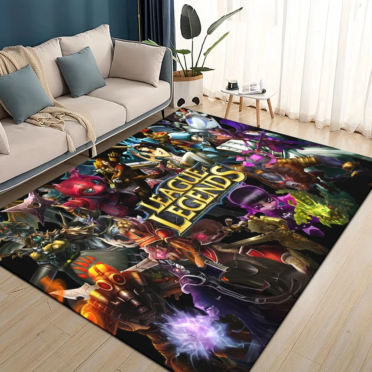 سجادة لعبة LOL Jinx League of Legends الجديدة لعام 2025 لغرفة المعيشة وغرفة النوم وديكور أريكة المنزل ، سجادة أرضية مضادة للانزلاق للأطفال