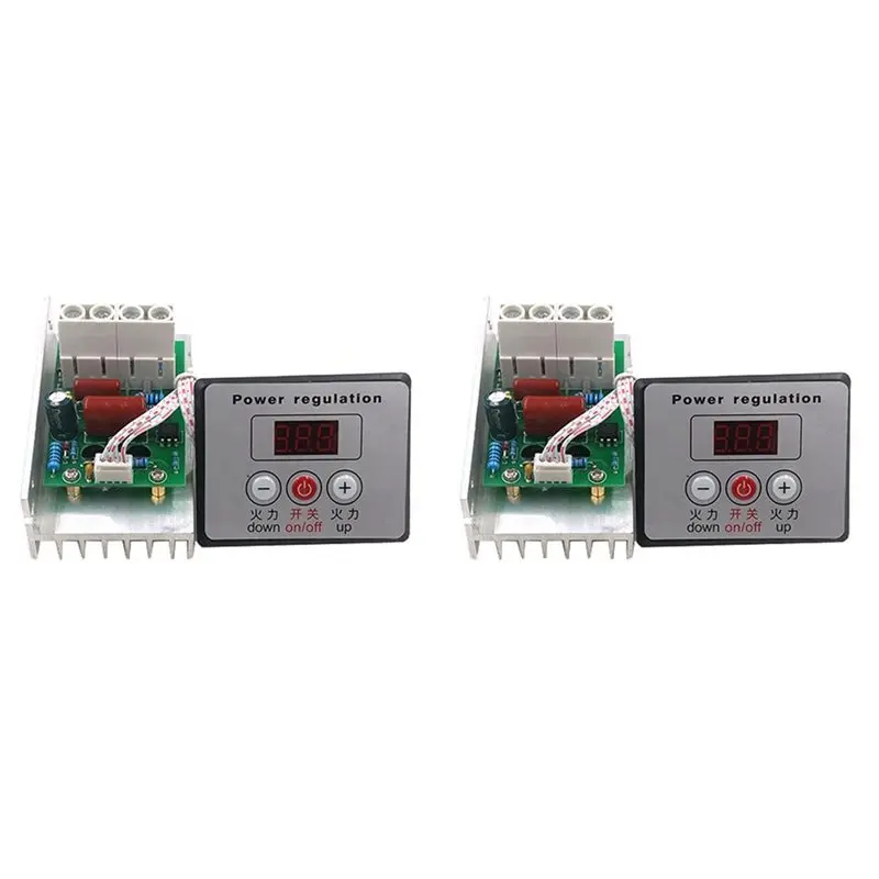 

B44C 2X 10000W Motor Speed Controller High Power AC 220V SCR Voltage Regulator Dimmer Switch Speed Controller,With Switch