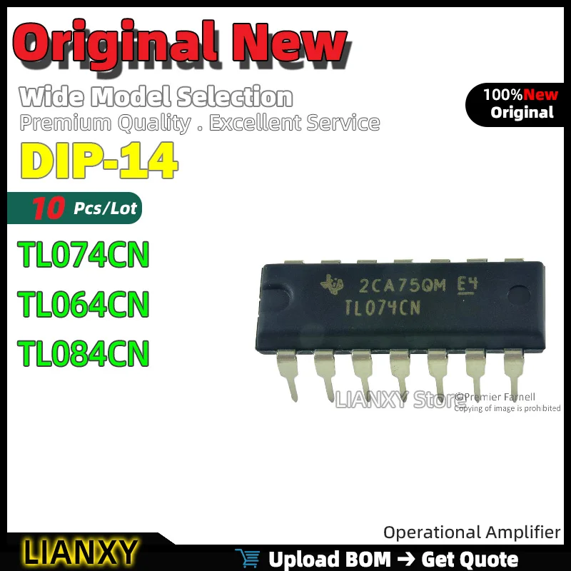 

10pcs DIP-14 TL074CN TL064CN TL084CN Operational Amplifier New Original