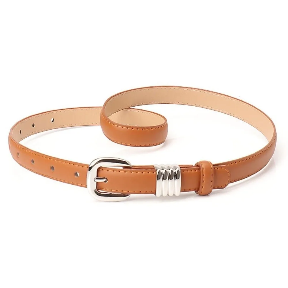 

Casual Y2k Women's Belt PU Leather Thin Waist Belt Korean Style Black Dress Jeans Belt Streetwear
