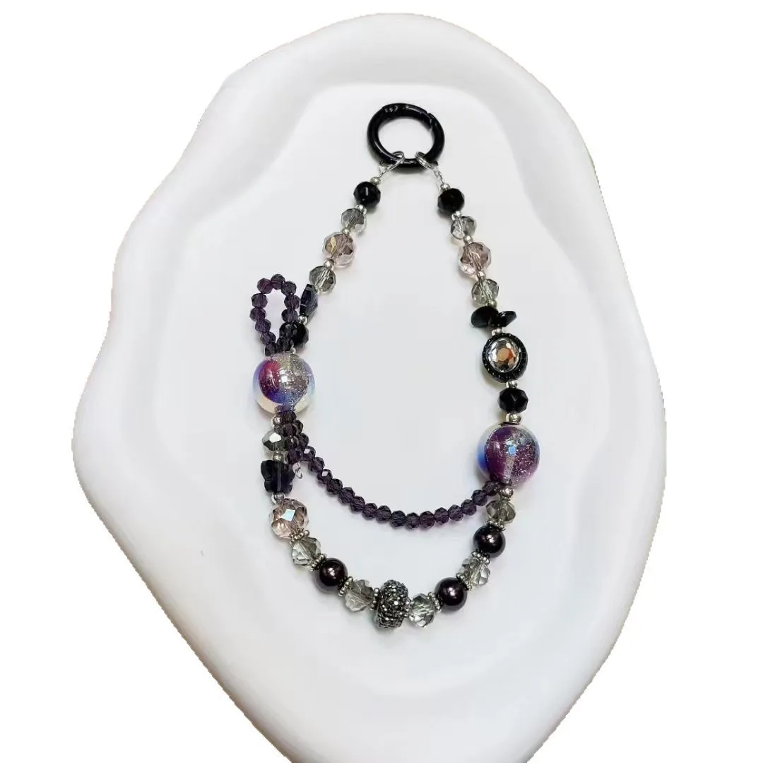 

Оптовая продажа модных и роскошных цепочек для мобильных телефонов «кошачий глаз» с кристаллами и бисером, ремешки, короткие брелки с двойной цепочкой, сумка