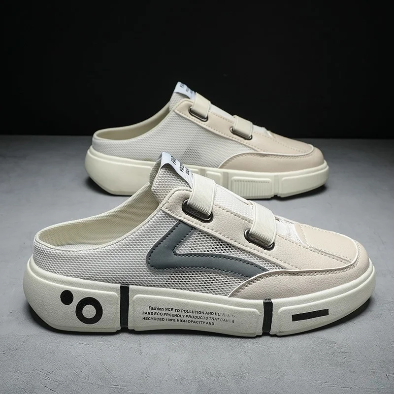 

2023 Men's Soft Mules Slippers Non-Slip Casual Shoes Home Loafers Comfortable TPU Material Spring Autumn Seasonal Footwear