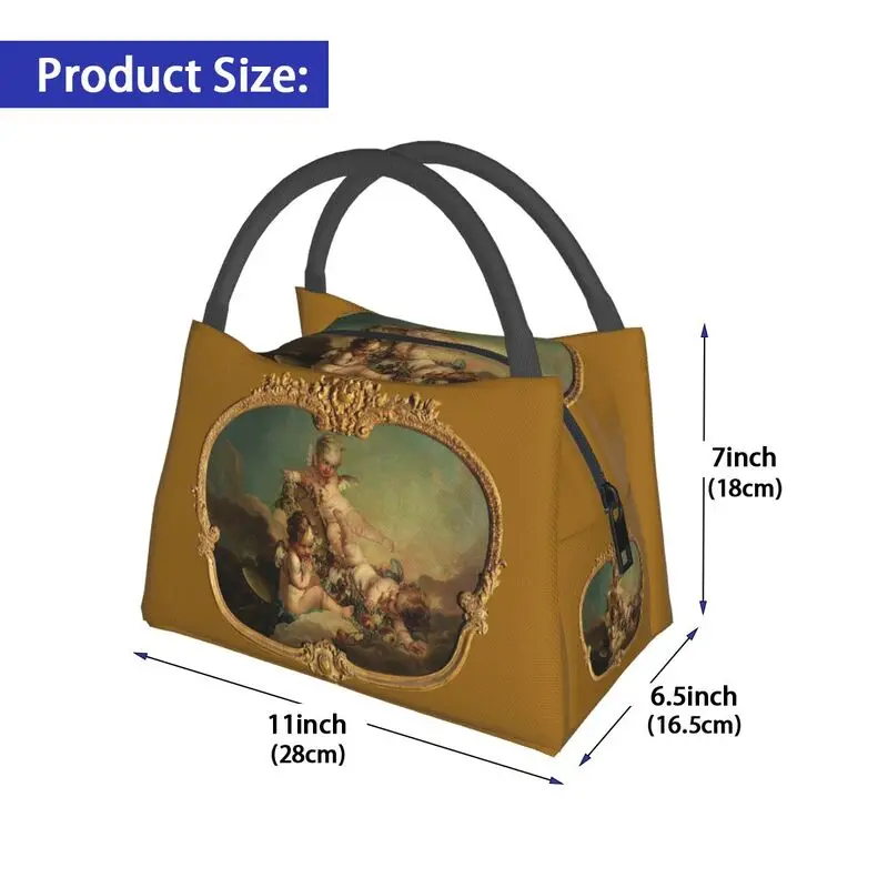 Custom Allegory Of Autumn Thermal Insulated Lunch Bag Boucher Rococo Renaissance Resuable Lunch Box for Women Food Tote Bags