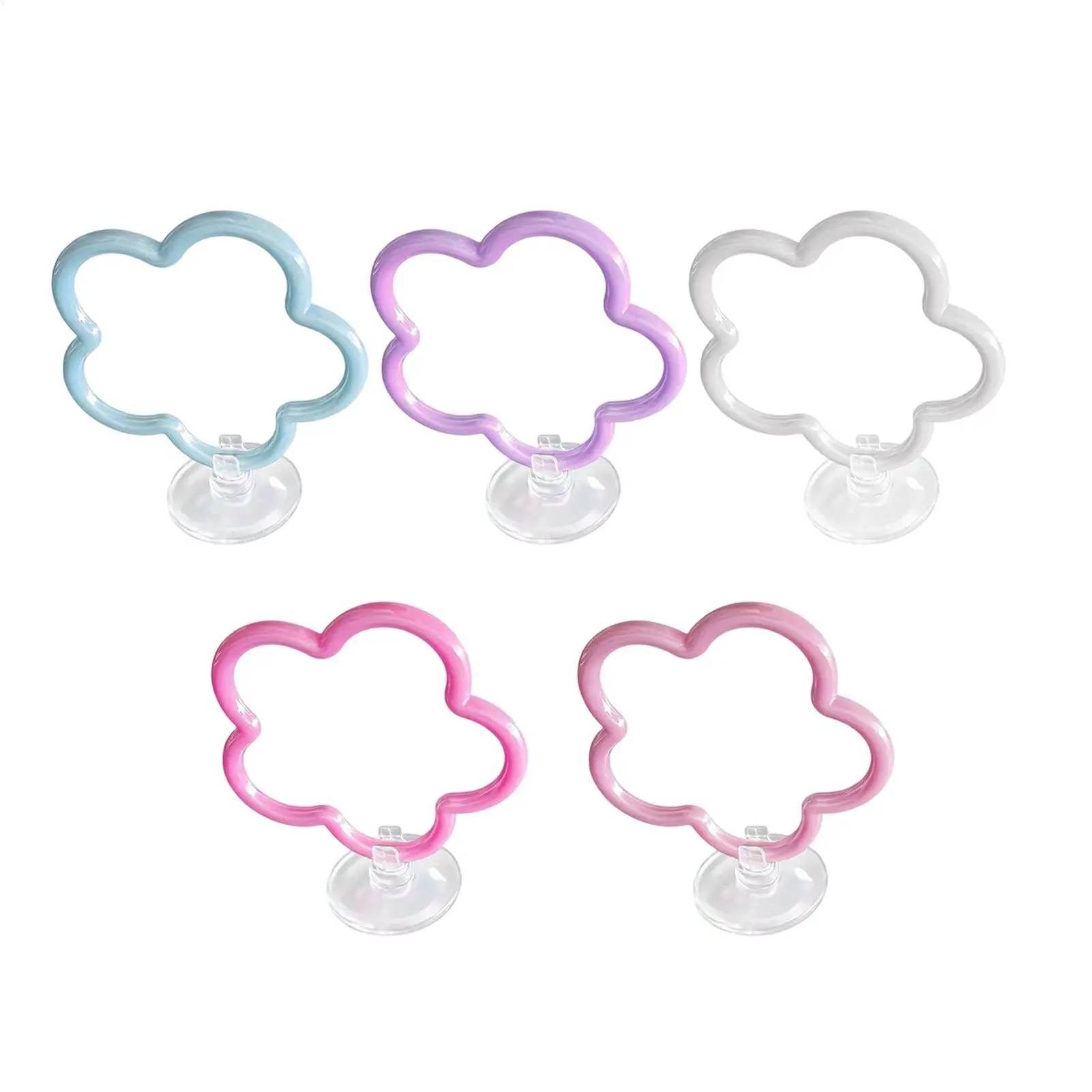 Betta Toys 5 Pieces Flower-Shaped Colorful Suction Cup Betta Exercise Ring For Landscaping Decorating Playing Exploring Desktop