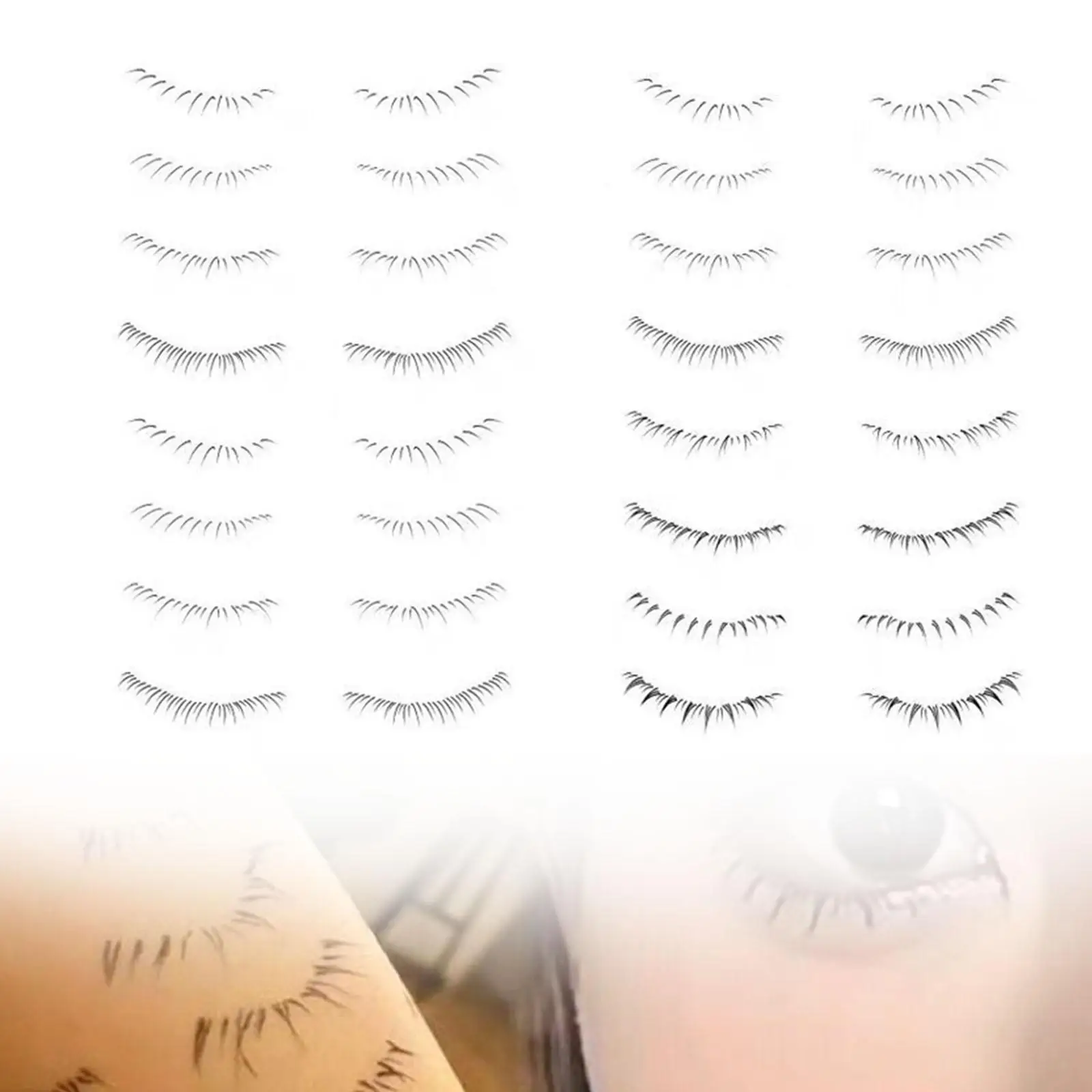 2x Under Eye Eyelash Sticker Makeup Tool Transfer Lashes Decals Simulation 3D False Eyelash for Women Ladies Girls Female Gifts