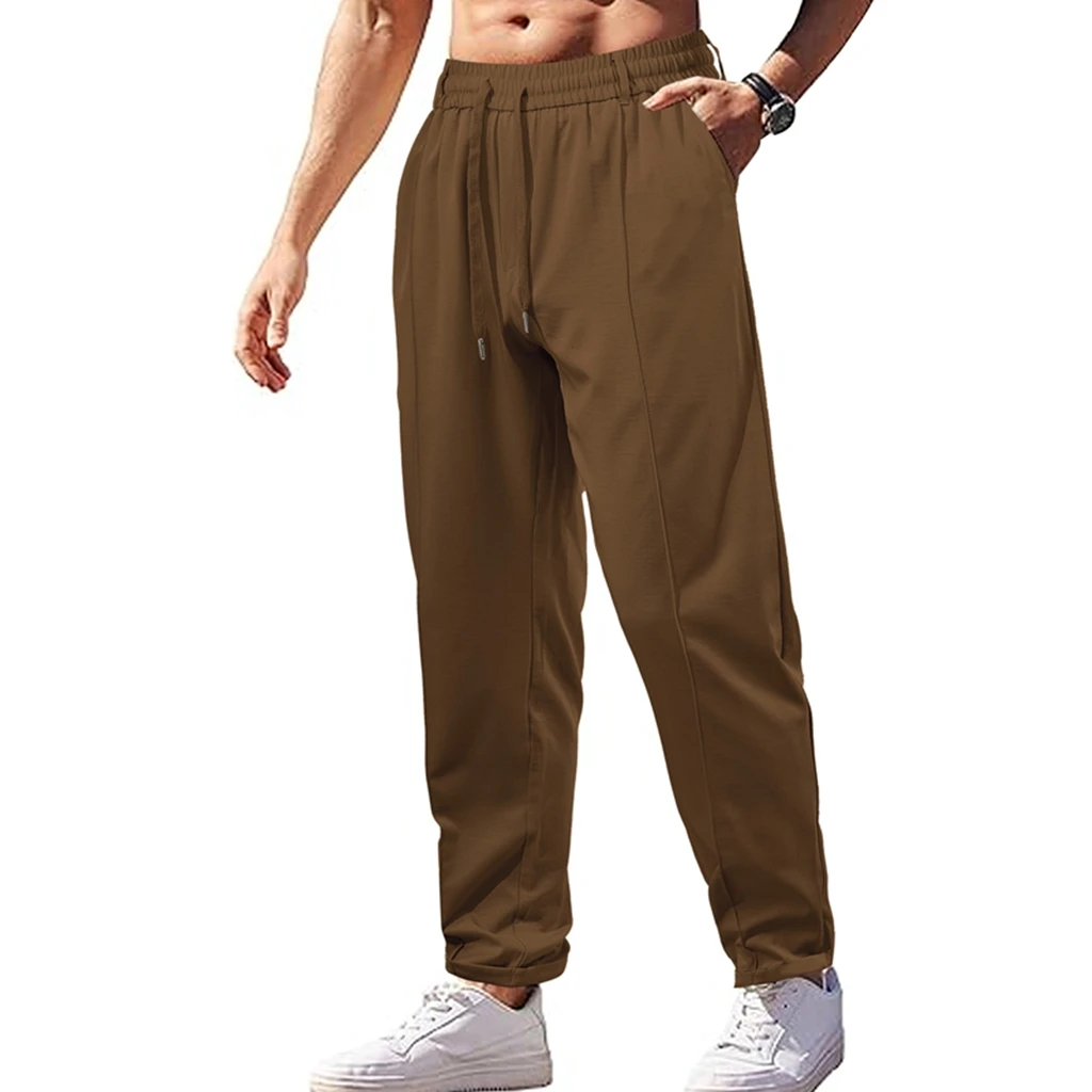 

Men's Casual Pants Reddish Brown Loose Fit Mens Casual Pants Durable Lightweight Comfortable Pants for Men Everyday Wear Mens