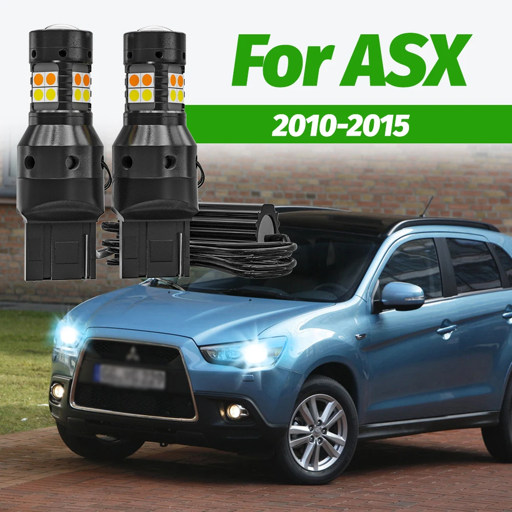 

2pcs Dual Mode Turn Signal+Daytime Running Light Accessories LED DRL For Mitsubishi ASX 2010-2015 2011 2012 2013 2014