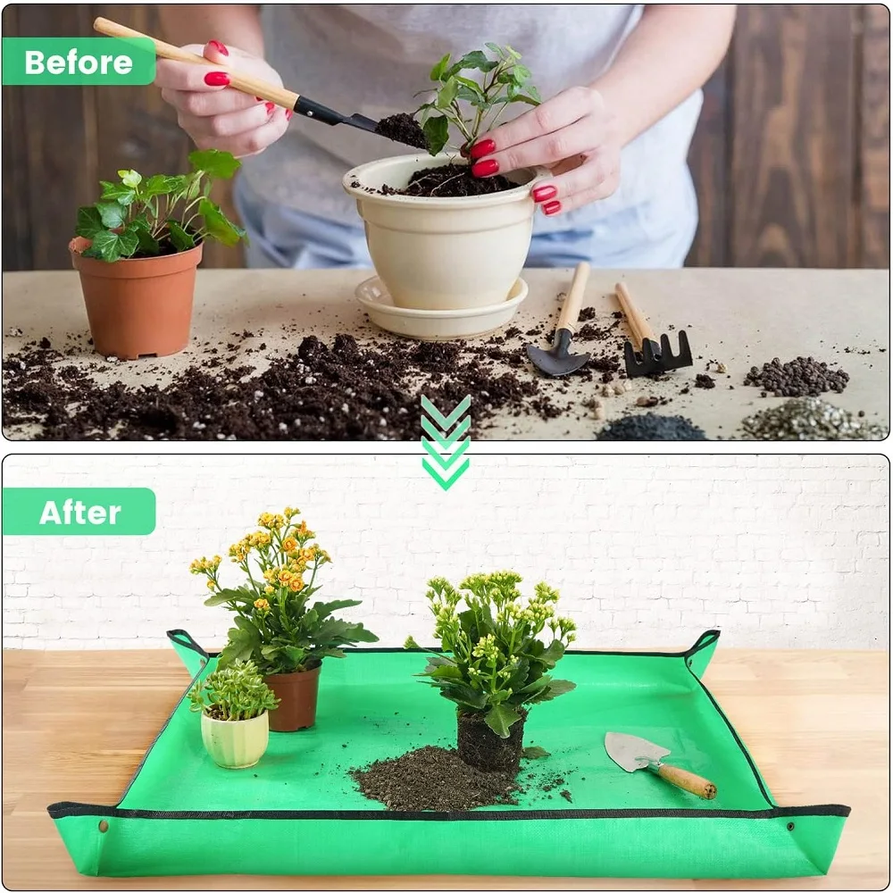 50cm Plant Repotting Mat For Indoor Plants Potting Mat Foldable Gardening Waterproof Plant Repotting Tray