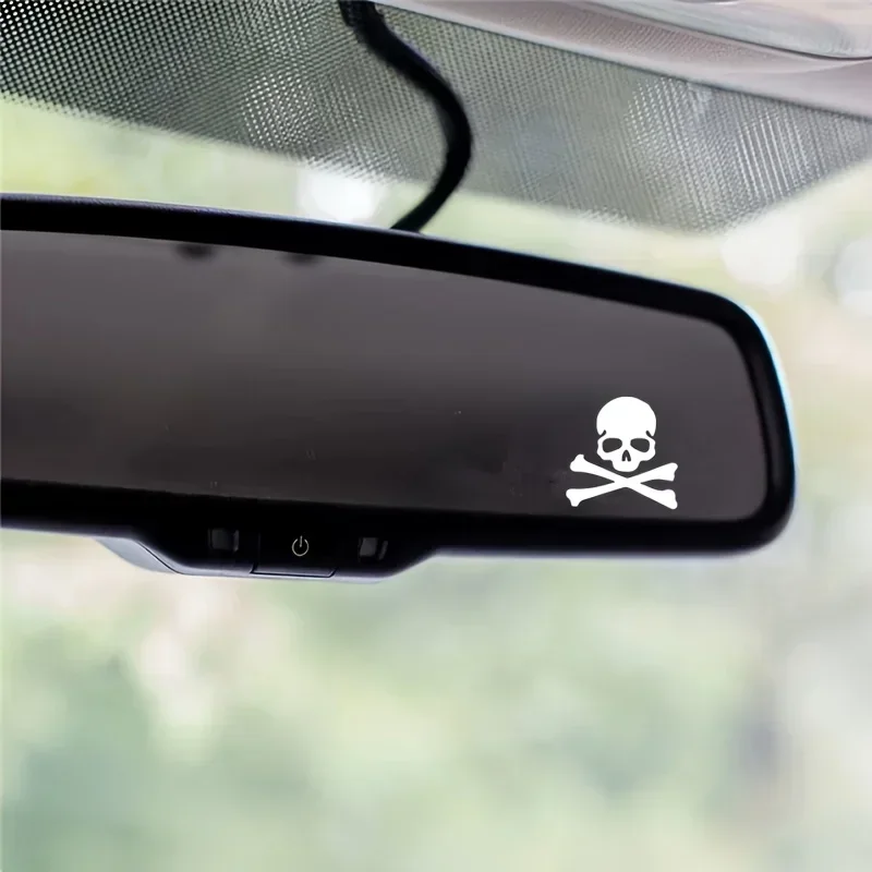 2PCS/SET Skull Style Sticker for Car Motorcycle Rearview Mirror Decoration Fashion Accessory